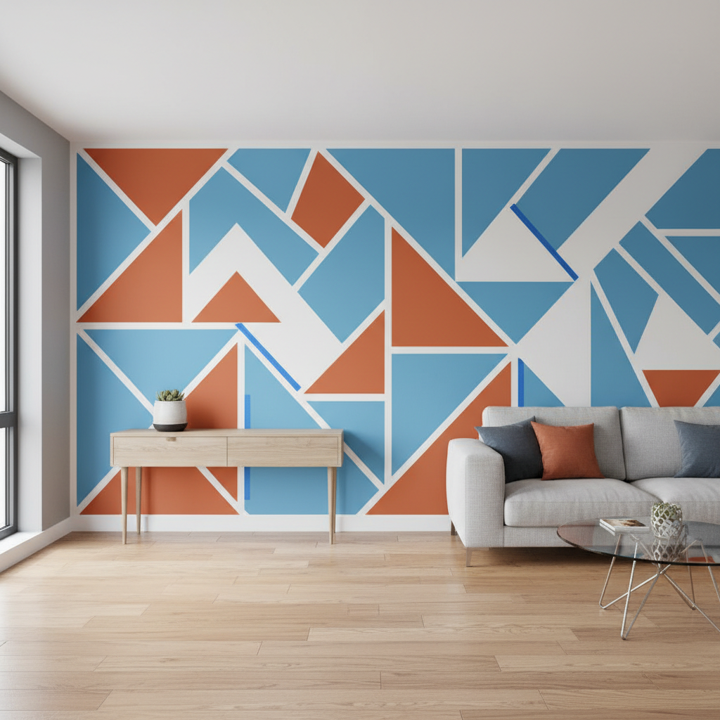 Geometric Accent Wall — after
